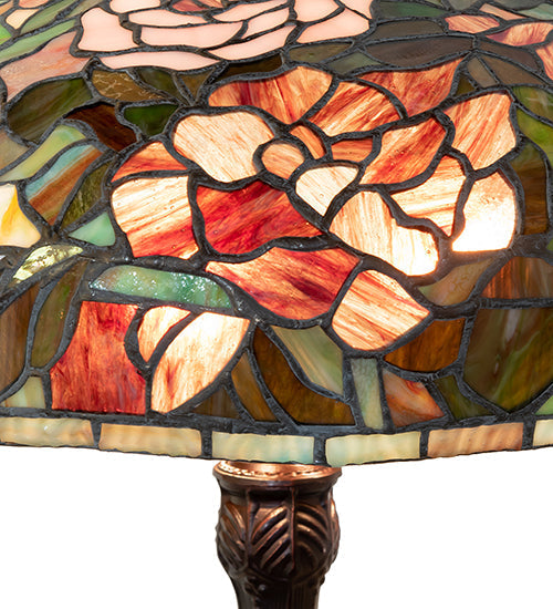 Meyda 26" High Tiffany Peony Table Lamp- 265071