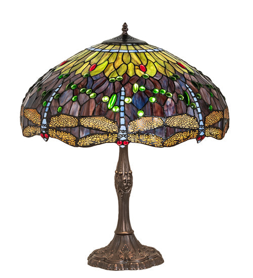 Meyda 26" High Tiffany Hanginghead Dragonfly Table Lamp- 265288