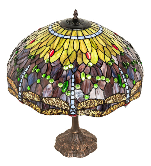 Meyda 26" High Tiffany Hanginghead Dragonfly Table Lamp- 265288