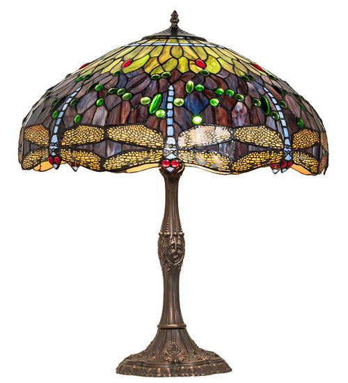 Meyda 26" High Tiffany Hanginghead Dragonfly Table Lamp- 265288