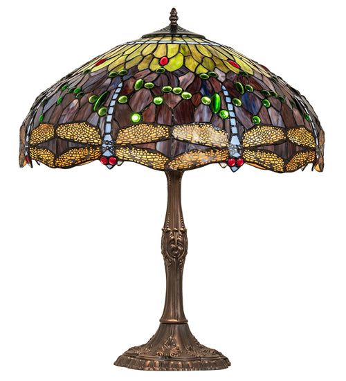 Meyda 26" High Tiffany Hanginghead Dragonfly Table Lamp- 265288