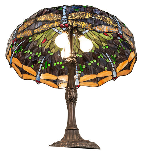 Meyda 26" High Tiffany Hanginghead Dragonfly Table Lamp- 265288