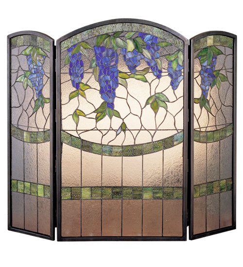 Meyda 40"W X 34"H Wisteria Fireplace Screen 27235