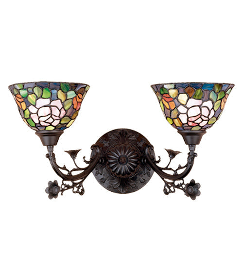 Meyda 21"W Tiffany Rosebush 2 LT Wall Sconce.613 '27392