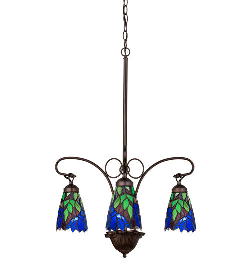 Meyda 24" Wide Iris 3 Light Chandelier 27412