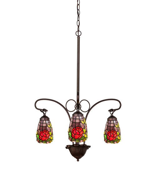 Meyda 23"W Rosebush 3 LT Chandelier 27414