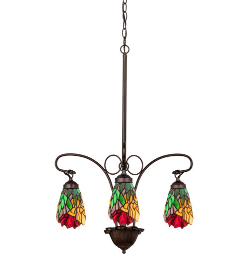 Meyda 21" Wide Iris 3 Light Chandelier 27416