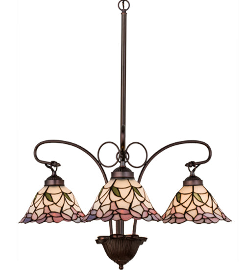 Meyda 25"W Daffodil Bell 3 LT Chandelier.605 '27419