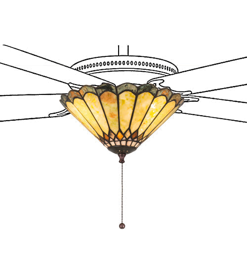 Meyda 12"W Carousel Jadestone Fan Light Fixture 27449