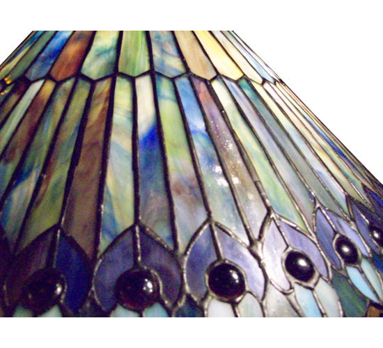 Meyda 23"H Tiffany Jeweled Peacock Table Lamp.602 '27563