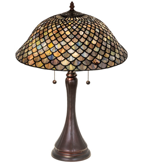 Meyda 23" High Tiffany Fishscale Table Lamp- 28369