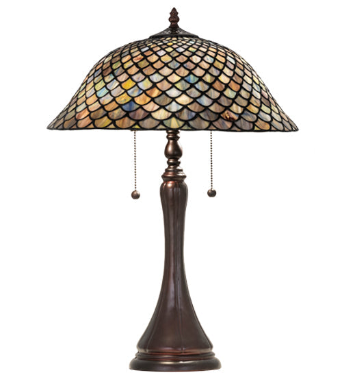 Meyda 23"H Tiffany Fishscale Table Lamp '28369