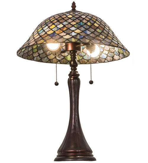 Meyda 23"H Tiffany Fishscale Table Lamp '28369