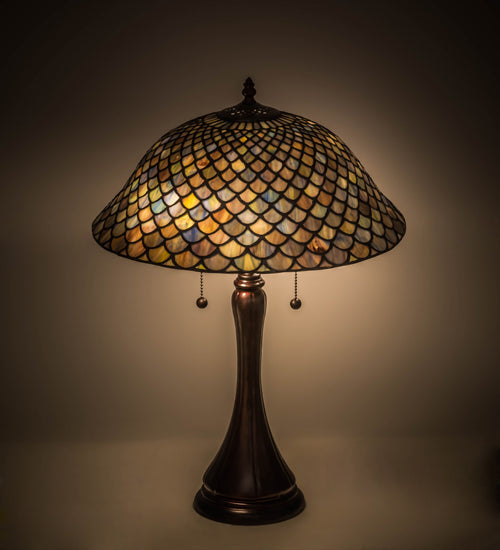 Meyda 23" High Tiffany Fishscale Table Lamp- 28369