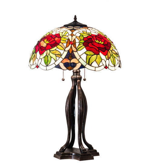 Meyda 30" High Renaissance Rose Table Lamp- 28804