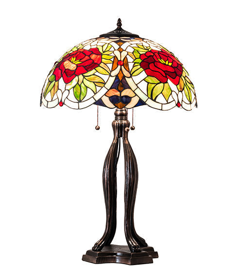 Meyda 30" High Renaissance Rose Table Lamp- 28804