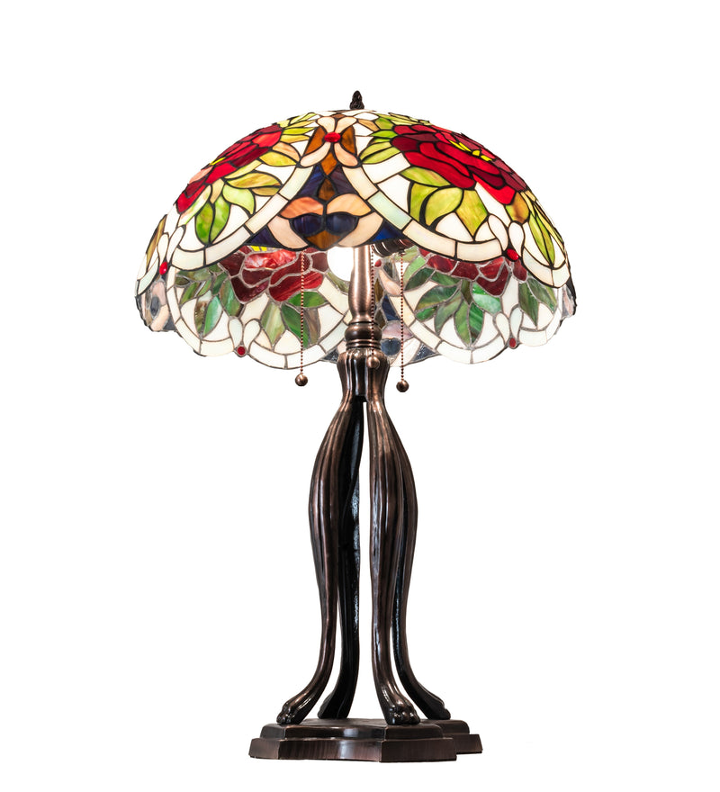 Meyda 30" High Renaissance Rose Table Lamp- 28804