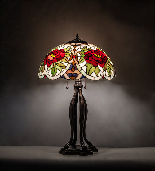 Meyda 30" High Renaissance Rose Table Lamp- 28804