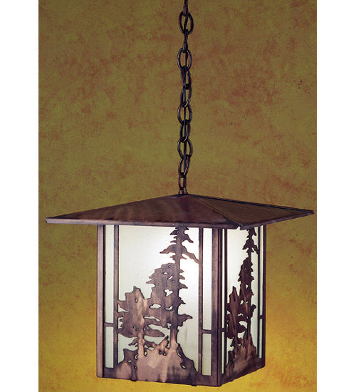 Meyda 12" Square Tall Pines Lantern Pendant 29273