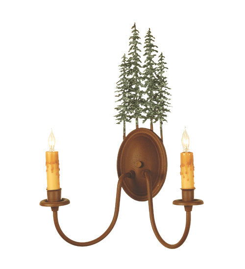 Meyda 14.5"W Tall Pines 2 LT Wall Sconce 29463