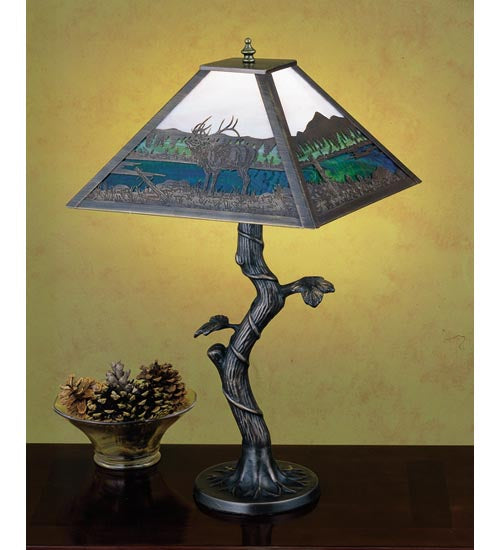 Meyda 23"H Elk Creek Mission Apple Tree Table Lamp 29537