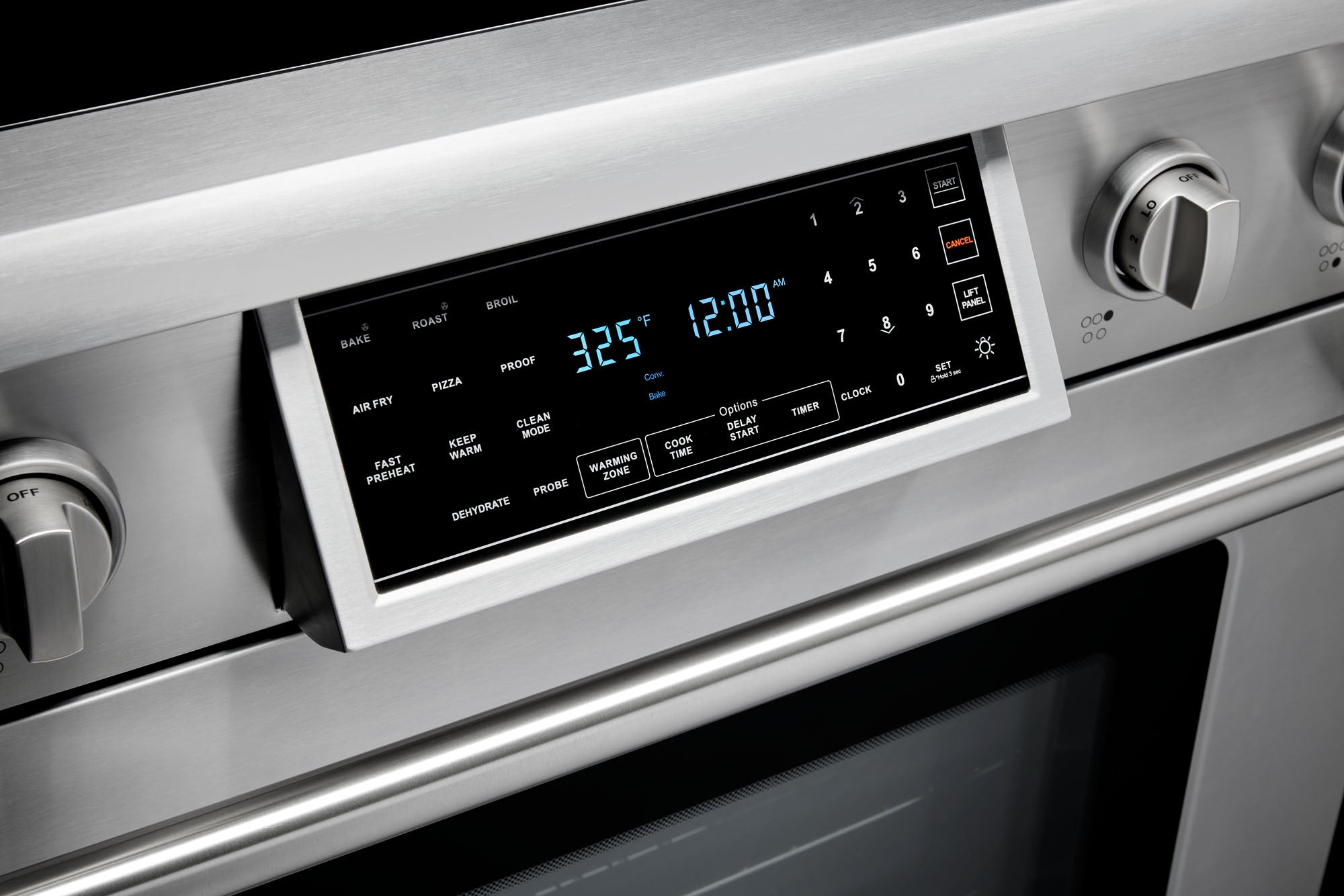 Thor Kitchen 5-Piece Appliance Package - 36-Inch Electric Range with Tilt Panel, French Door Refrigerator, Wall Mount Hood, Dishwasher, and Microwave Drawer in Stainless Steel