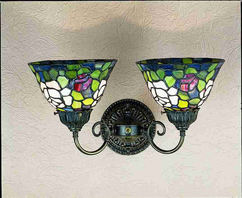 Meyda 18" Wide Rosebush 2 Light Wall Sconce 31121