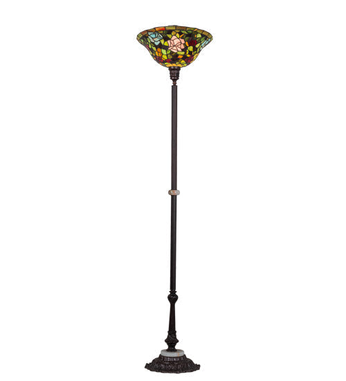 Meyda 68"H Tiffany Rosebush Torchiere 31122