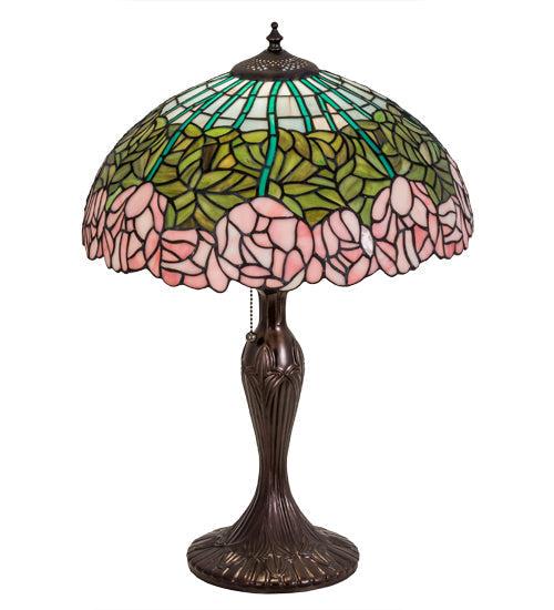 Meyda 23" High Tiffany Cabbage Rose Table Lamp '31143