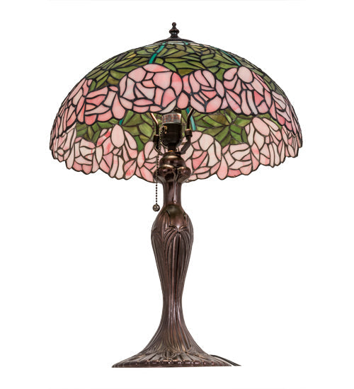 Meyda 23" High Tiffany Cabbage Rose Table Lamp '31143