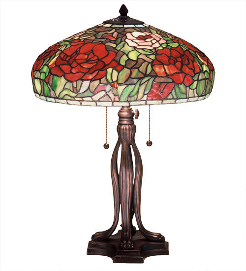 Meyda 23.5"H Tiffany Peony Table Lamp 32292