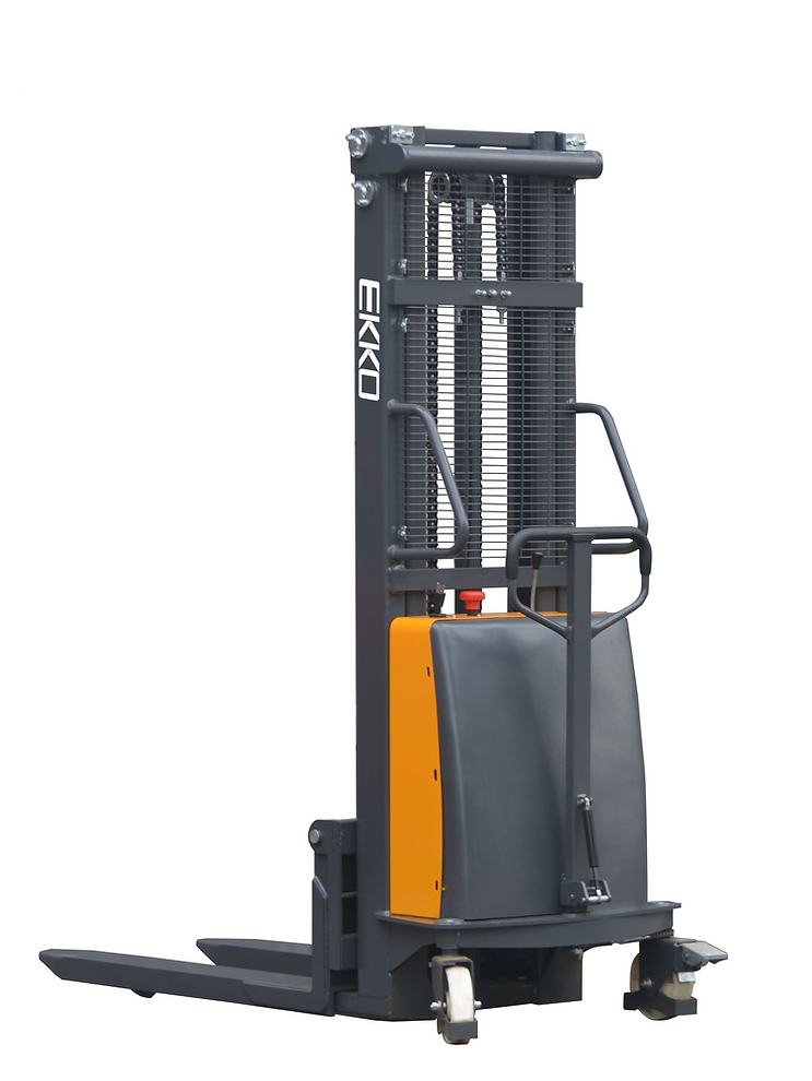 EKKO Semi-Electric Fork-Over Stacker 3300lbs. Cap., 119.3" Height EA15E