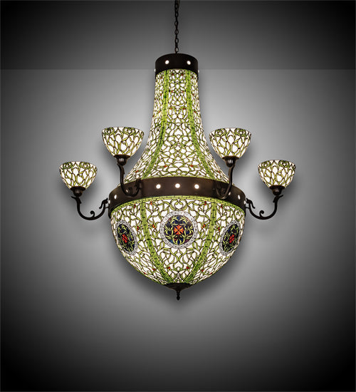 Meyda 60"W Grand Tulip Medallion 6 Arm Chandelier 38465