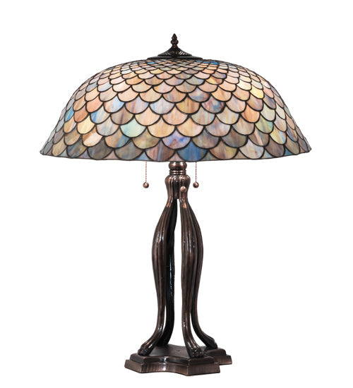 Meyda 30" High Tiffany Fishscale Table Lamp- 38594