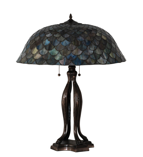 Meyda 30" High Tiffany Fishscale Table Lamp- 38594