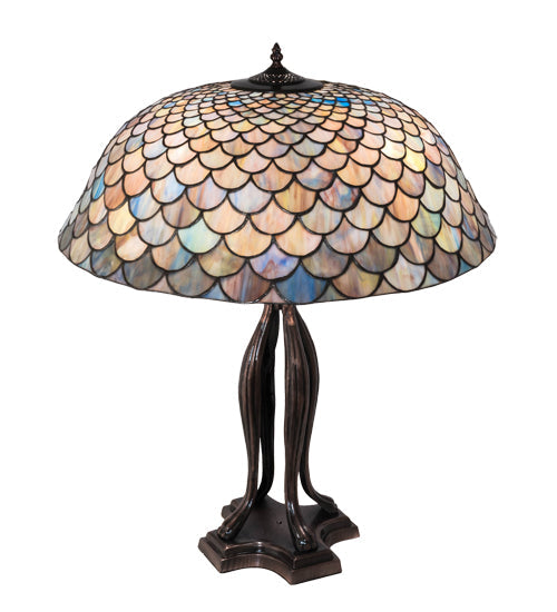 Meyda 30" High Tiffany Fishscale Table Lamp- 38594