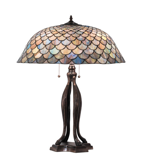 Meyda 30" High Tiffany Fishscale Table Lamp- 38594