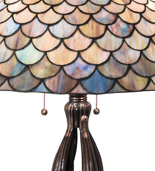 Meyda 30" High Tiffany Fishscale Table Lamp- 38594