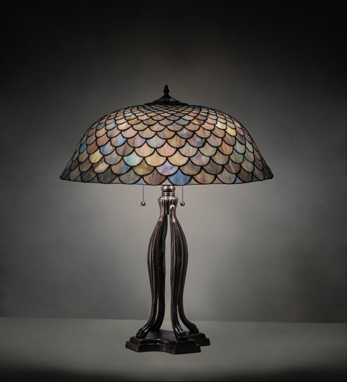 Meyda 30" High Tiffany Fishscale Table Lamp- 38594