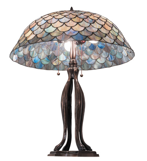 Meyda 30" High Tiffany Fishscale Table Lamp- 38594