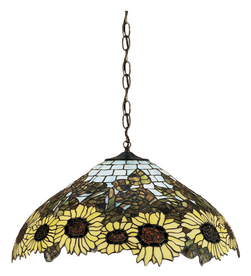 Meyda 22"W Wild Sunflower Pendant 47628