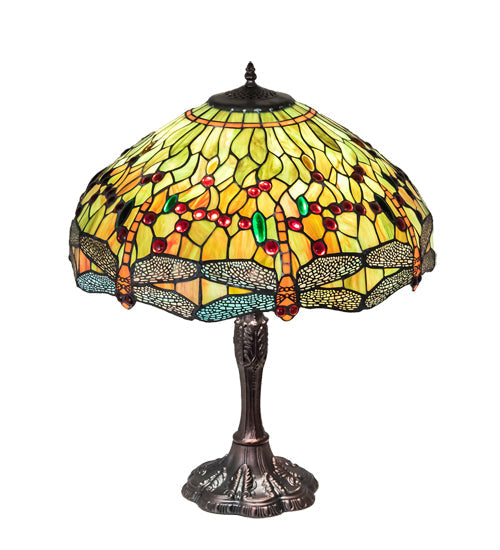 Meyda 26" High Tiffany Hanginghead Dragonfly Table Lamp - 47960