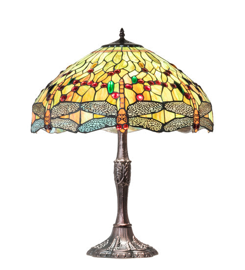 Meyda 26" High Tiffany Hanginghead Dragonfly Table Lamp - 47960