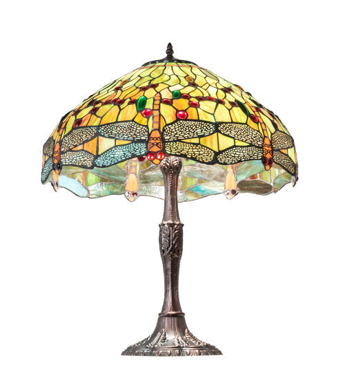 Meyda 26" High Tiffany Hanginghead Dragonfly Table Lamp - 47960