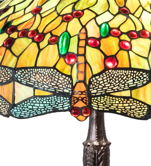 Meyda 26" High Tiffany Hanginghead Dragonfly Table Lamp - 47960