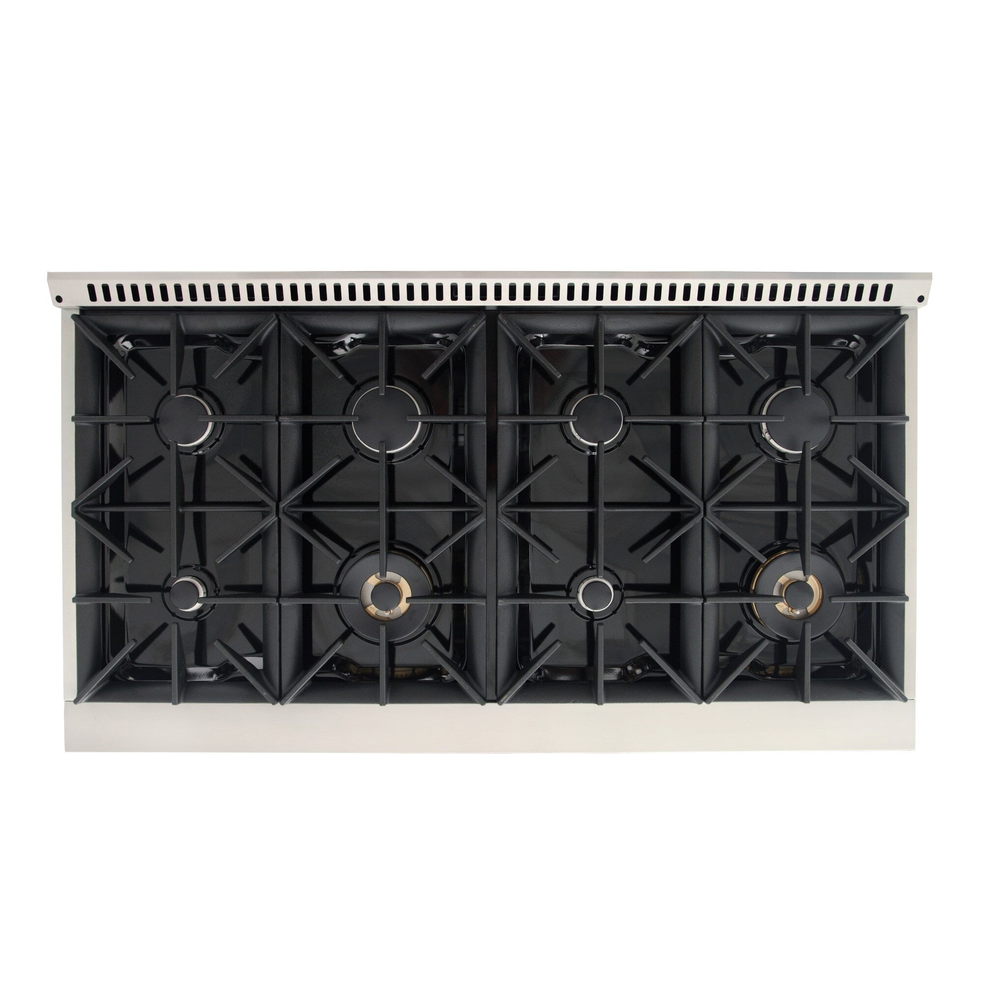 Kucht Signature 48-Inch Pro-Style Dual Fuel Range in Stainless Steel with White Oven Door & Gold KDF482-W-GOLD