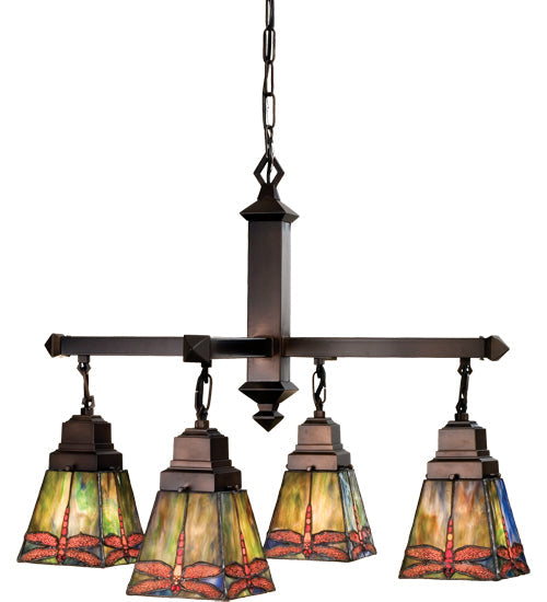 Meyda  26"W Prairie Dragonfly 4 LT Chandelier.609 '48035