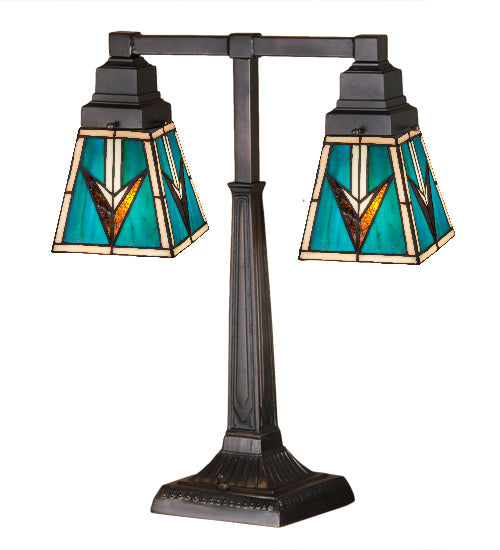 Meyda 20"H VALENCIA Mission 2 Arm Desk Lamp '48200