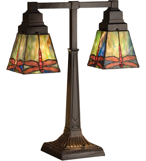 Meyda 19.5"H Prairie Dragonfly 2 Arm Desk Lamp '48203