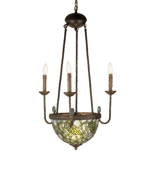 Meyda 22"W Lotus Bud 3 Arm Inverted Chandelier '49261